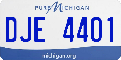 MI license plate DJE4401