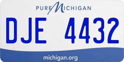 MI license plate DJE4432