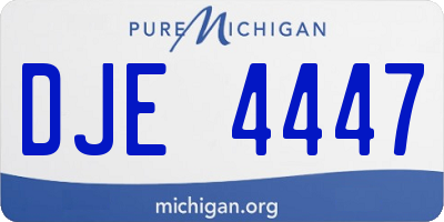 MI license plate DJE4447