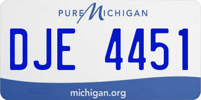 MI license plate DJE4451