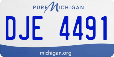 MI license plate DJE4491