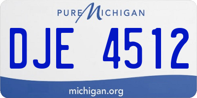 MI license plate DJE4512