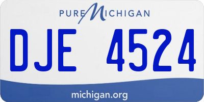 MI license plate DJE4524