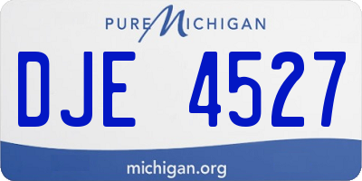 MI license plate DJE4527