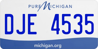 MI license plate DJE4535