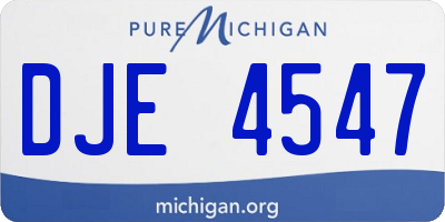 MI license plate DJE4547