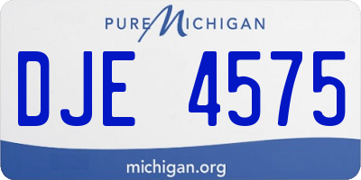 MI license plate DJE4575
