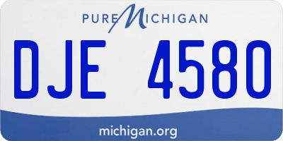 MI license plate DJE4580