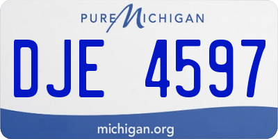 MI license plate DJE4597