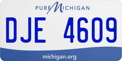 MI license plate DJE4609