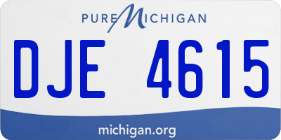 MI license plate DJE4615