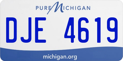 MI license plate DJE4619