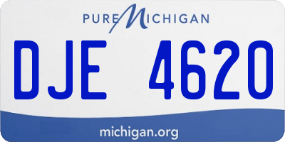 MI license plate DJE4620