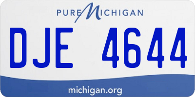 MI license plate DJE4644