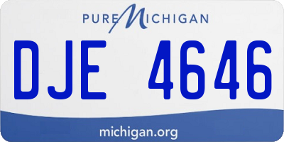 MI license plate DJE4646