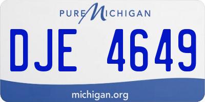 MI license plate DJE4649