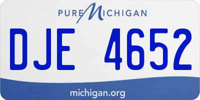 MI license plate DJE4652