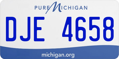 MI license plate DJE4658