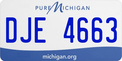 MI license plate DJE4663