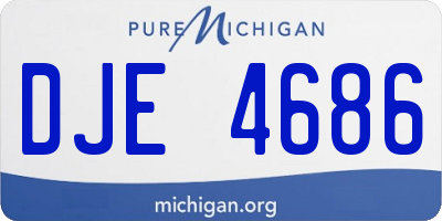 MI license plate DJE4686