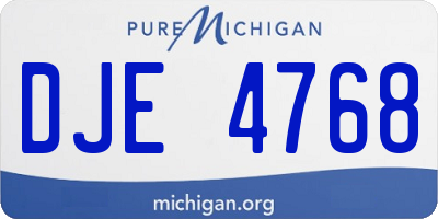 MI license plate DJE4768