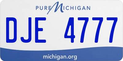 MI license plate DJE4777