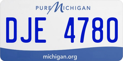 MI license plate DJE4780