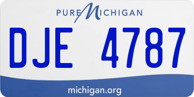 MI license plate DJE4787