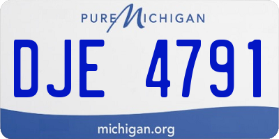 MI license plate DJE4791