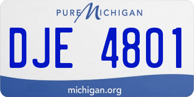 MI license plate DJE4801
