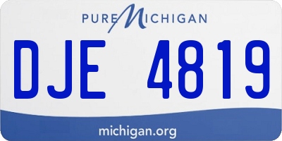 MI license plate DJE4819