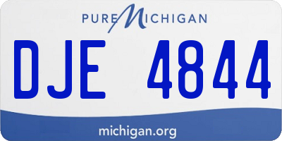 MI license plate DJE4844