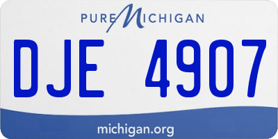 MI license plate DJE4907