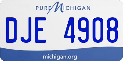 MI license plate DJE4908