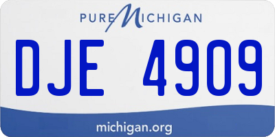 MI license plate DJE4909