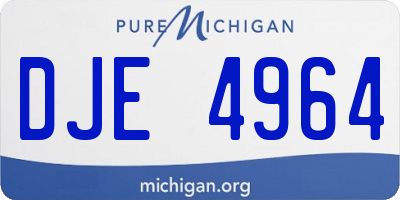 MI license plate DJE4964