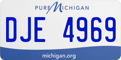 MI license plate DJE4969