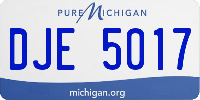 MI license plate DJE5017