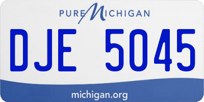 MI license plate DJE5045