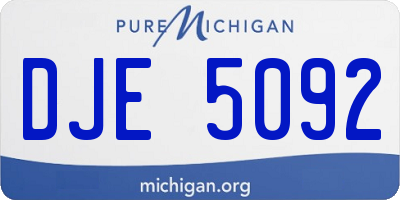 MI license plate DJE5092