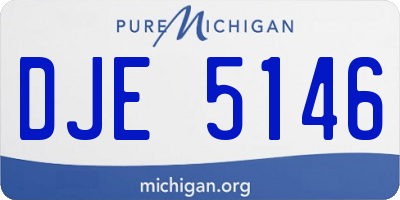 MI license plate DJE5146