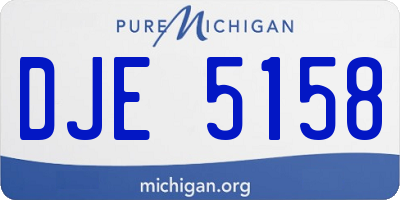 MI license plate DJE5158