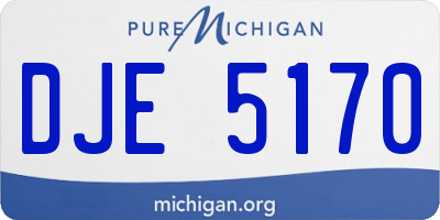 MI license plate DJE5170