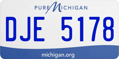 MI license plate DJE5178