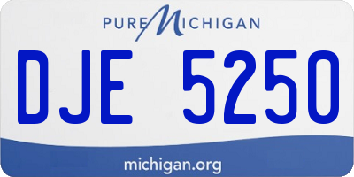 MI license plate DJE5250