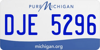MI license plate DJE5296