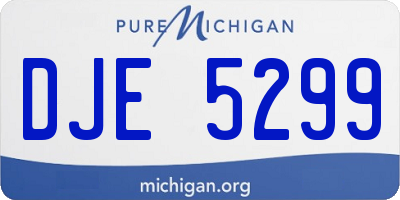 MI license plate DJE5299