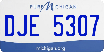 MI license plate DJE5307