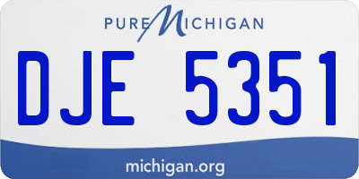 MI license plate DJE5351