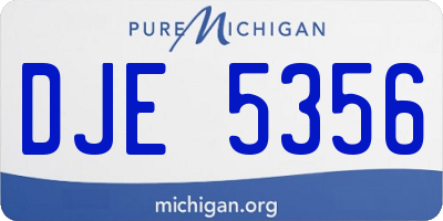 MI license plate DJE5356